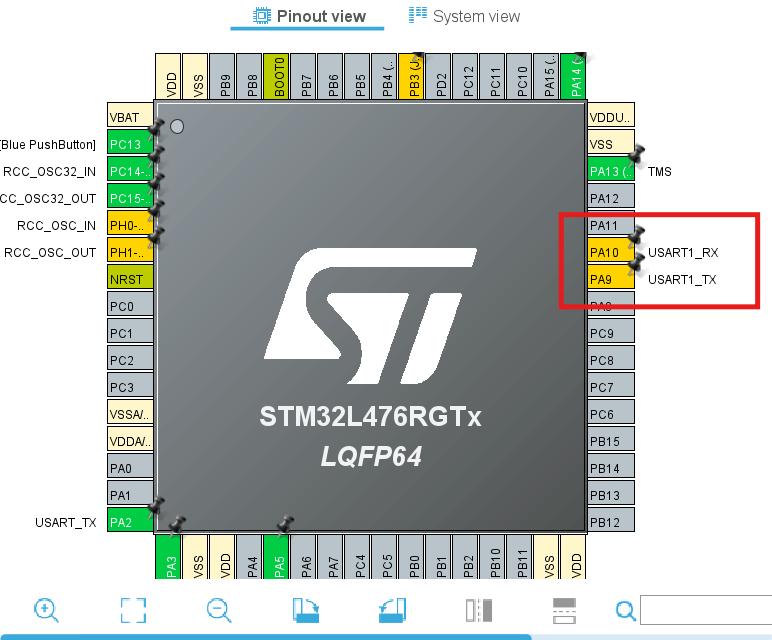Configuration CubeMX USART1 ESP01